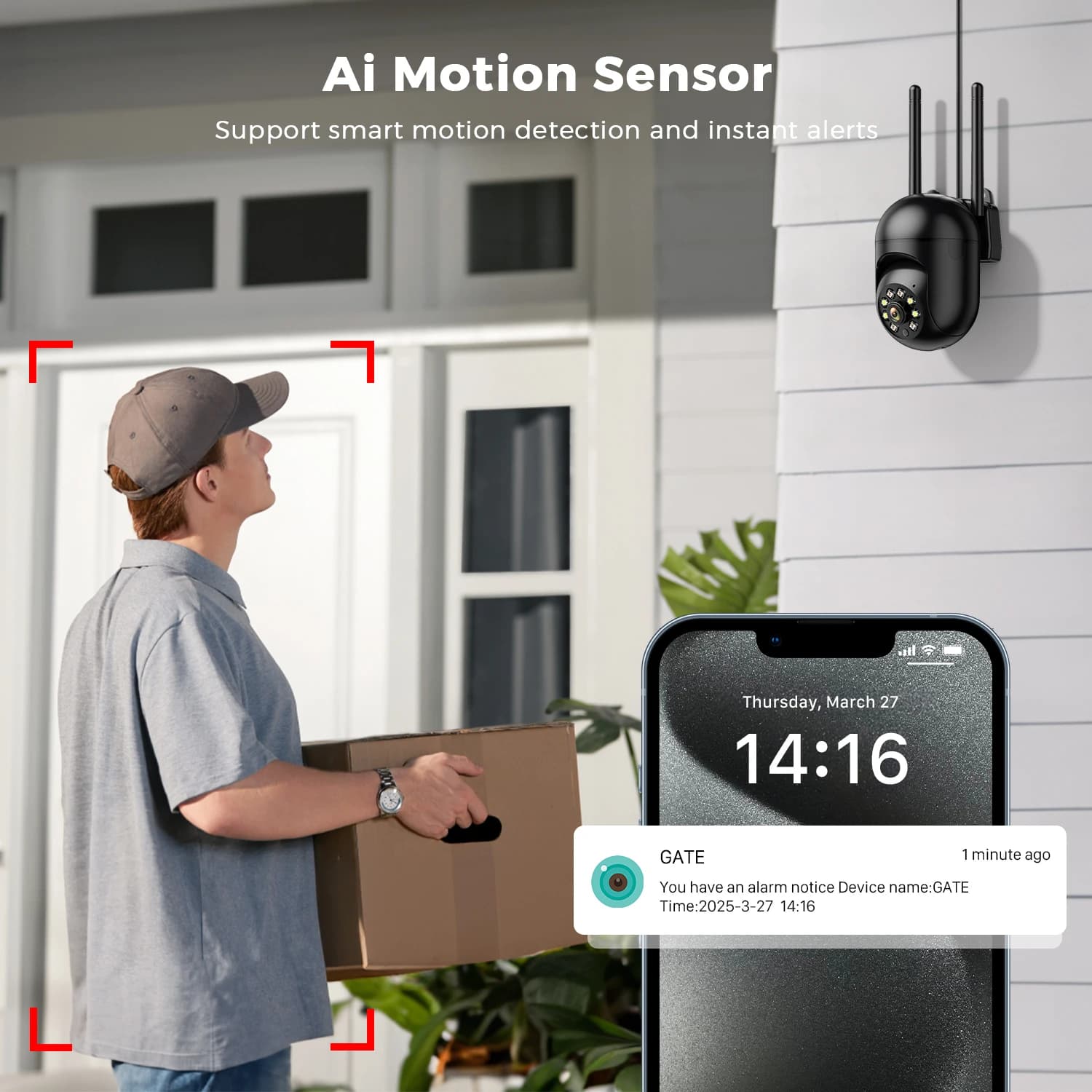 Caméra IP WiFi extérieure 4MP PTZ IA - Détection humaine tracking vision nocturne surveillance