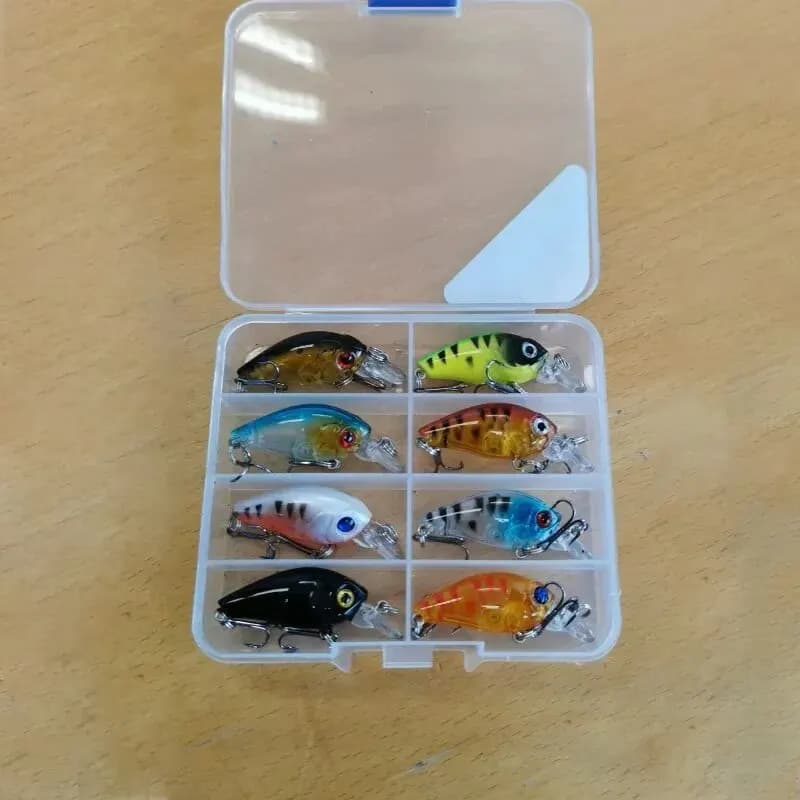 Leurre crankbait dur 8 pièces 4g, leurres minnow coulants pour pêche aux leurres carnassiers brochet perche