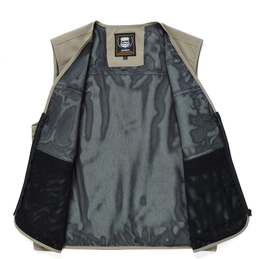 Veste légère homme à multiples poches, style décontracté et fonctionnel pour la pêche en extérieur