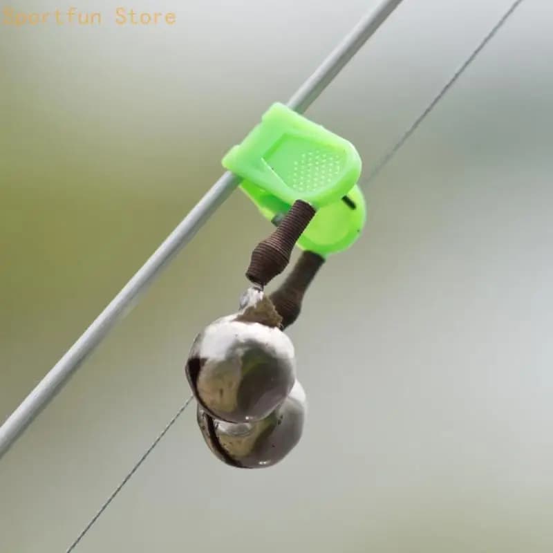 100 pièces cloches d'alarme double pour canne à pêche avec clips X7JD - lot économique
