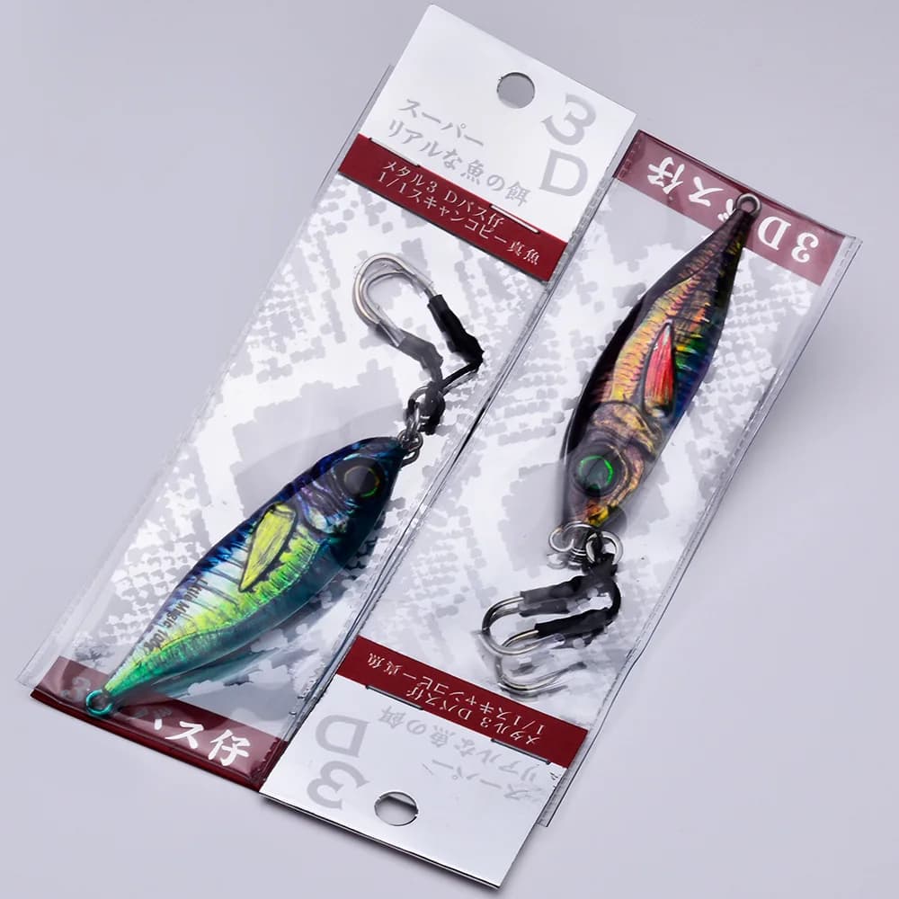 Leurres métalliques luminescents PRO BEROS 7-80g pour pêche lente au thon et mérou en mer