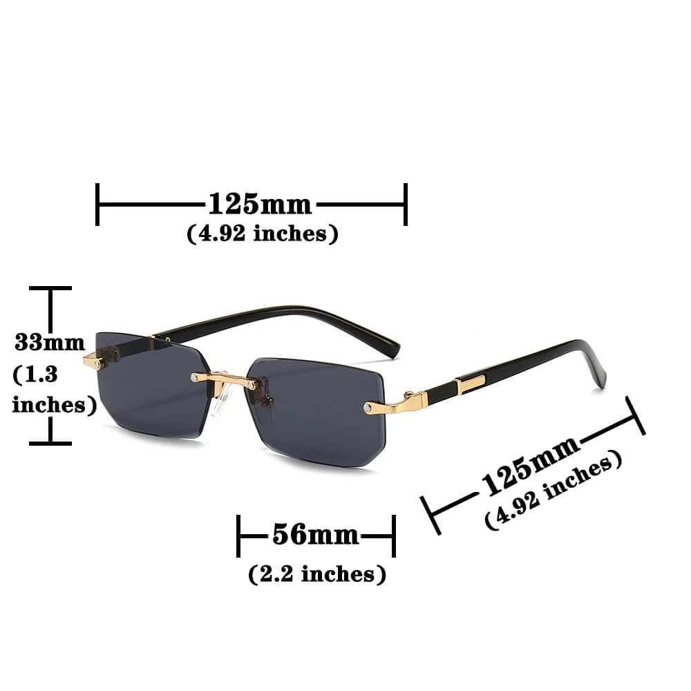 Lunettes de pêche sans monture rectangulaires tendance pour femmes et hommes été voyage