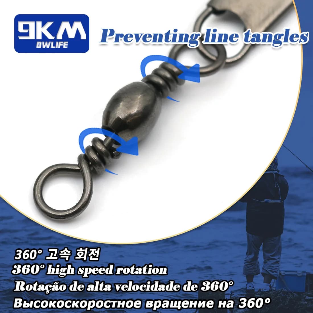 Émerillons à clip de sécurité 50-200 pièces - Émerillons acier inox pour pêche en mer et eau salée