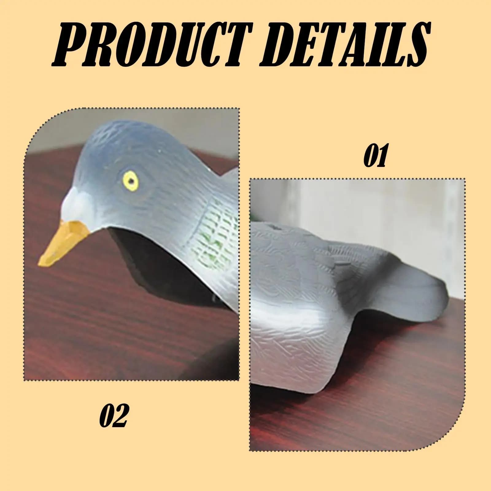 Leurre colombe réaliste pour jardin - Épouvantail oiseaux durable pour chasse et décoration extérieure