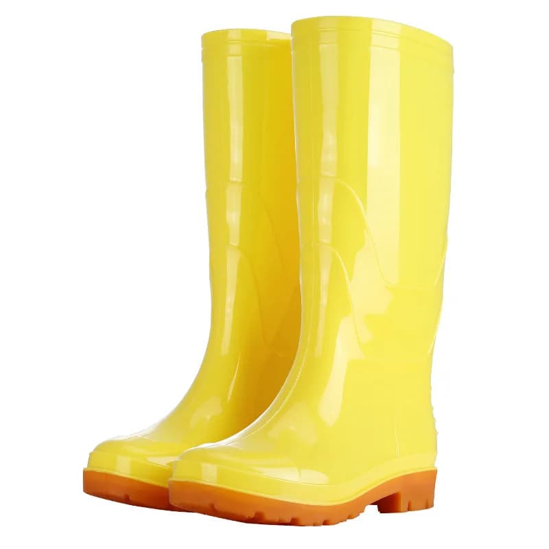Bottes alimentaires jaunes antidérapantes hygiéniques pour pêche professionnelle et transformation