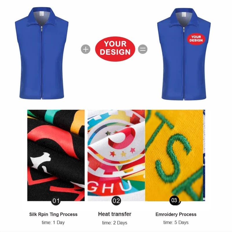 Gilet outdoor sans manches réfléchissant personnalisable - Veste rassemblement bénévole pêche - Logo brodé imprimé