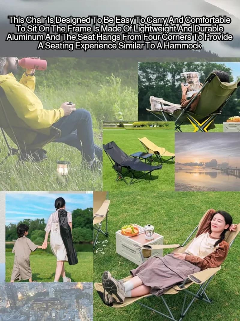 Fauteuil pliant portable avec repose-tête incurvé et repose-pieds - Confort maximal et rangement facile