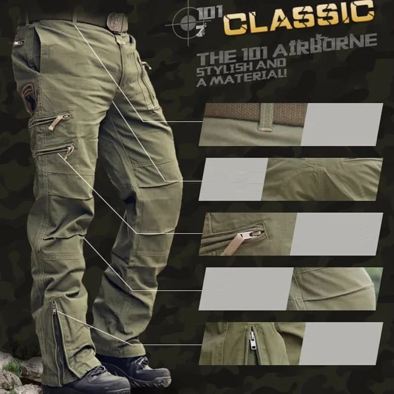 Salopette camouflage montagne pour hommes - Coton résistant zip droit - Pantalon tactique pêche