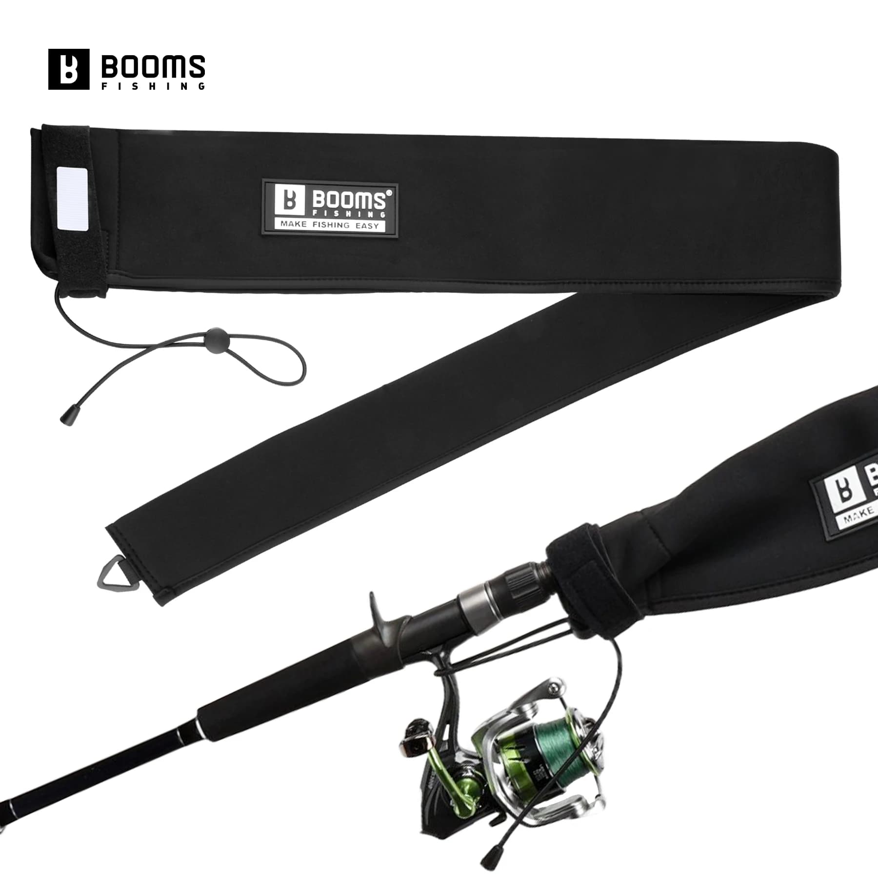 Protections de canne à pêche Booms Fishing RS8 en néoprène avec boucle de suspension pour rangement