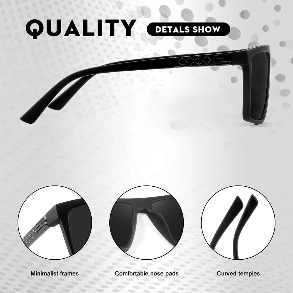 Lunettes polarisées vintage carrées CRIXALIS pour pêche - Anti-reflets protection UV400