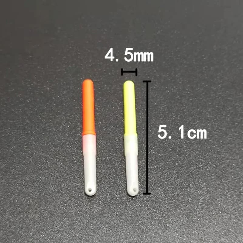 10 bâtons lumineux LED pour flotteurs nocturnes - Vert et rouge avec piles CR322/CR425