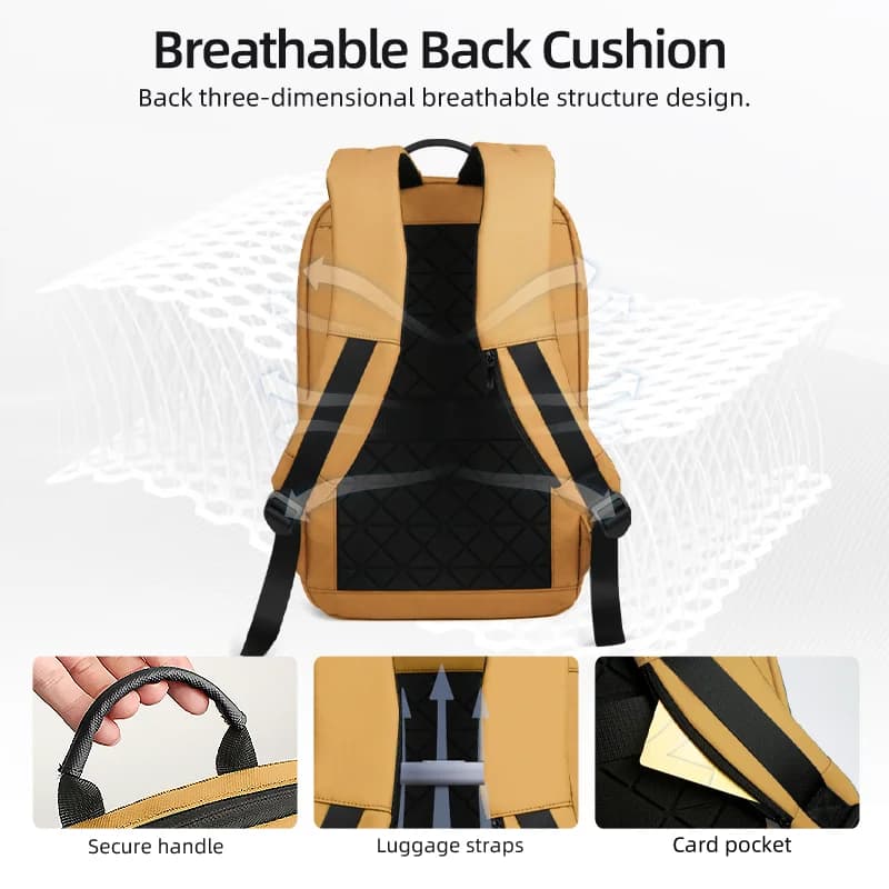 Sac à dos travail homme mince multifonction 15.6 pouces étanche voyage affaires casual