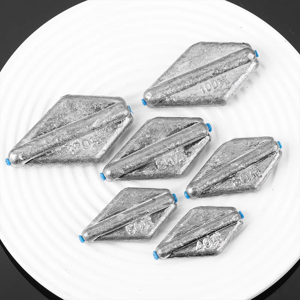 Plombs de pêche plats Tongxin 40g à 120g choix multiple pour pêche en eau douce plombée ligne