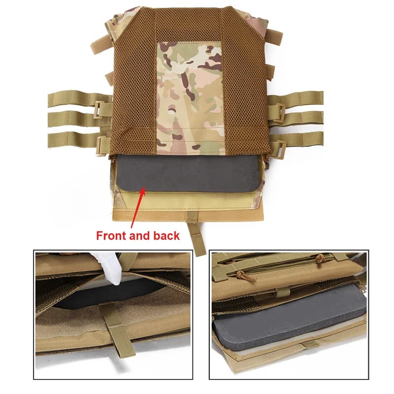 Gilet tactique nylon avec système MOLLE - Armure de corps pour pêche extrême et chasse outdoor