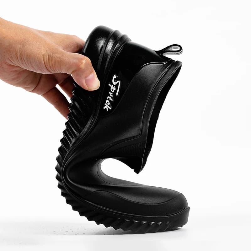 Bottes de pluie cheville homme simples imperméables anti-dérapage robustes pêche travail camping