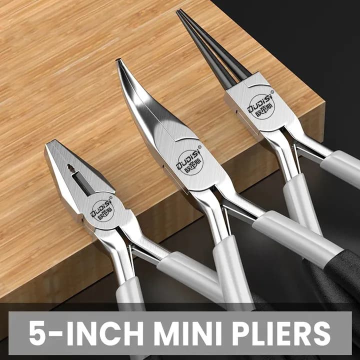Mini pinces à bec pointu sans dent - Set de pinces plates pour montages de pêche et ligatures