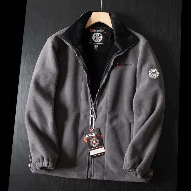 Veste polaire épaisse homme grand froid - Manteau chaud imperméable pêche hivernale grand format