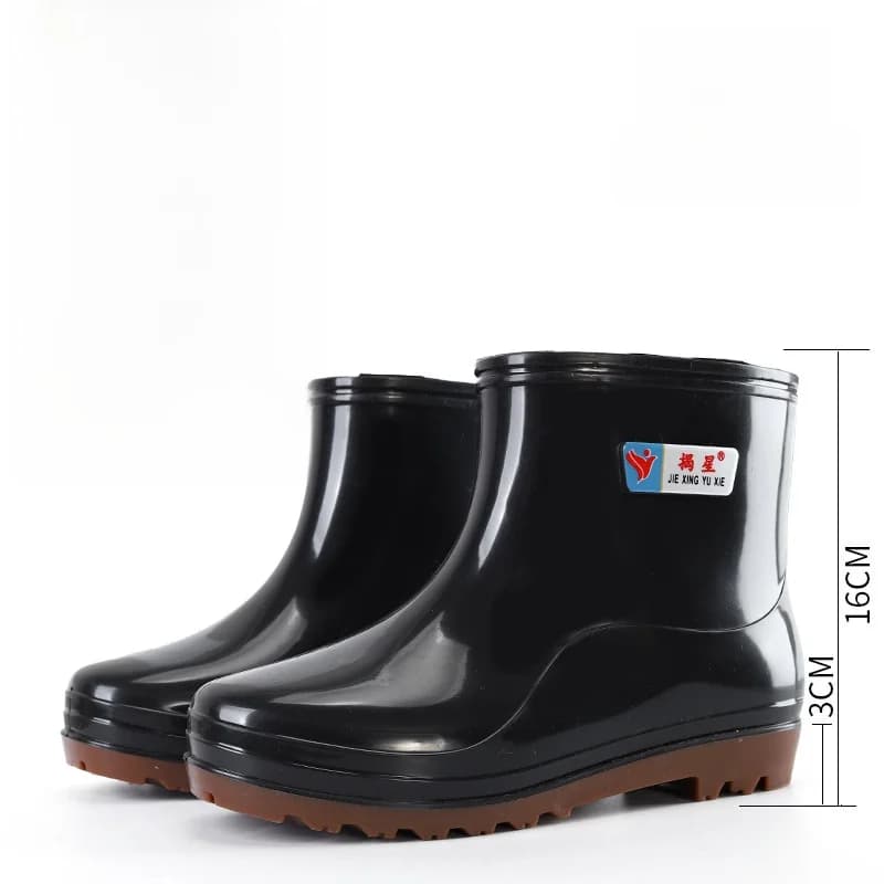 Bottes de pluie courtes homme épaisses et résistantes - Chaussures de travail imperméables pour chantier et protection