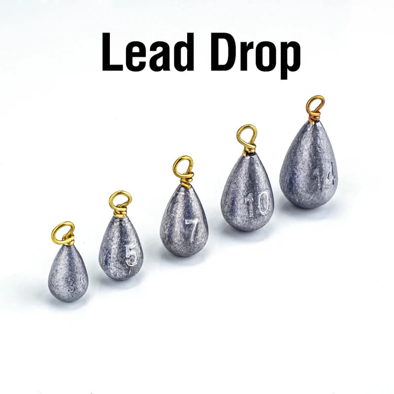 22 plombs plomb boîtés 3.5g 5g 7g 10g 14g avec émerillons laiton pour pêche Drop Shot