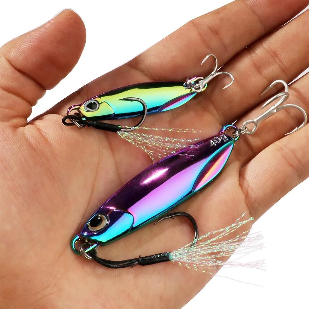 Leurre métal jig 10g à 40g pour brochet carpe - Swimbait cuiller pêche mer kit leurres artificiels