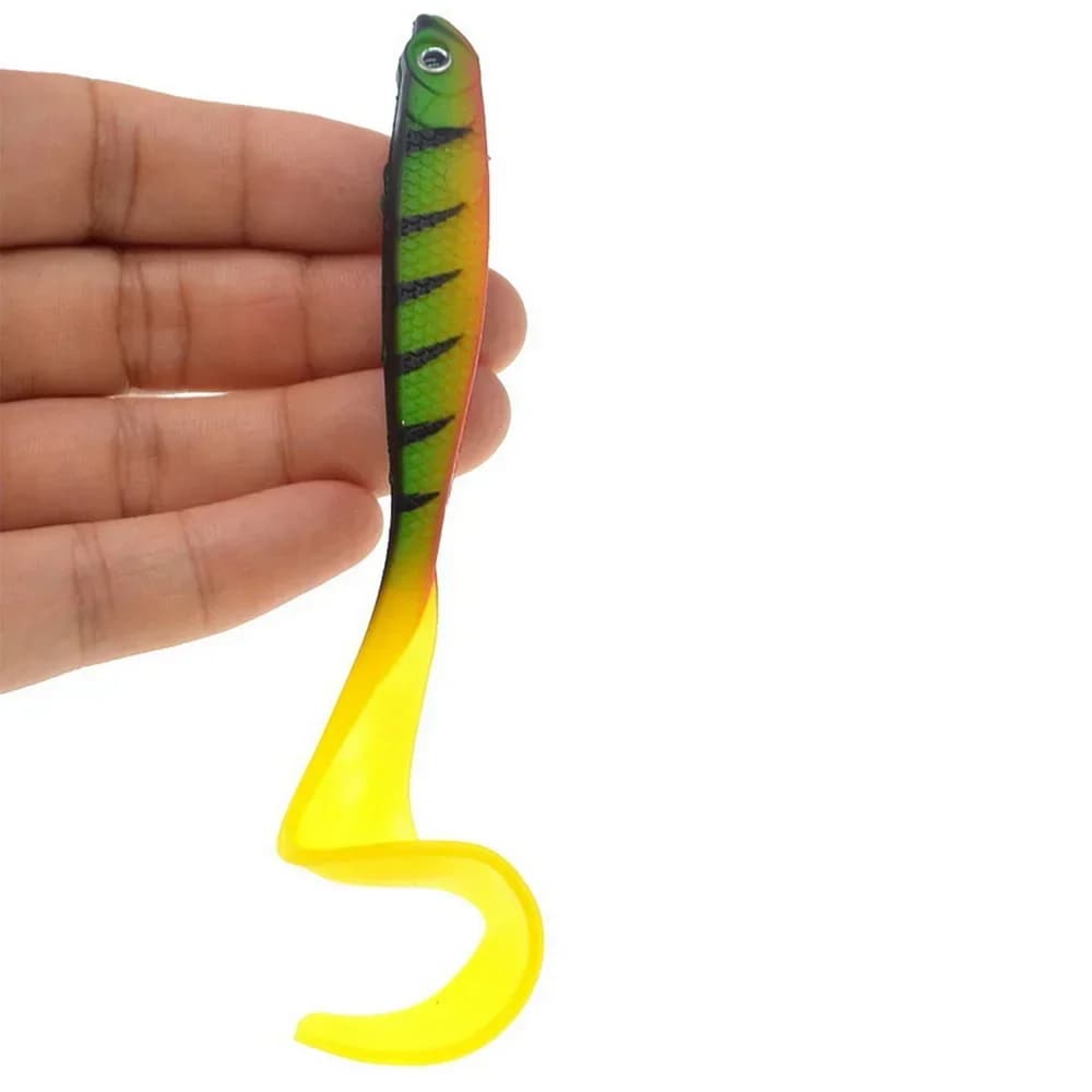 Leurre Souple Silicone Shad 125mm 5.5g avec Queue en T pour la Pêche du Brochet et