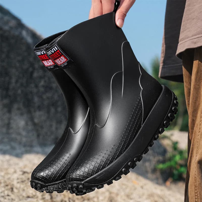 Chaussures de pêche légères homme 2026 imperméables caoutchouc durable anti-dérapantes extérieur - Bottes pluie pêche