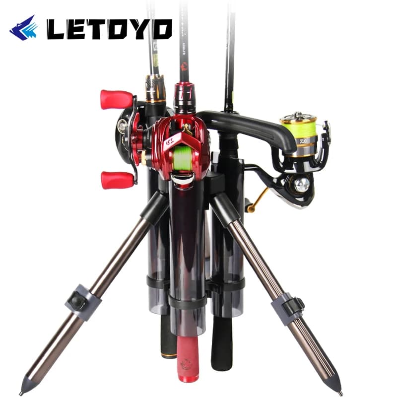Support canne pêche portable LETOYO 300 530 trépied rangement leurres accessoires support fixation