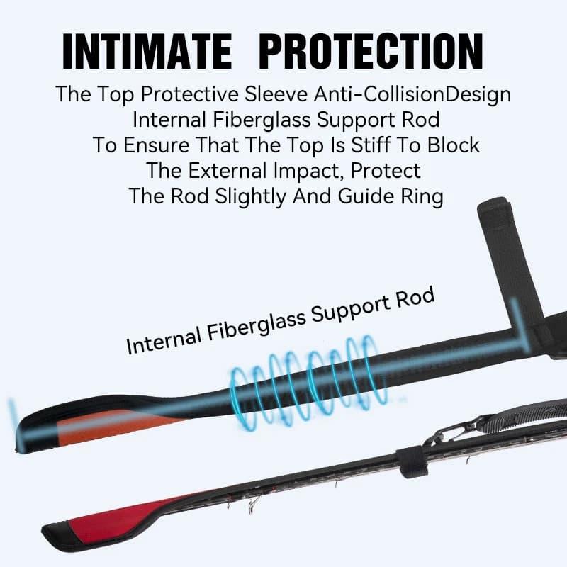 Canne à pêche spinning Kingdom 73-152cm avec corde de protection réglable et sac de rangement