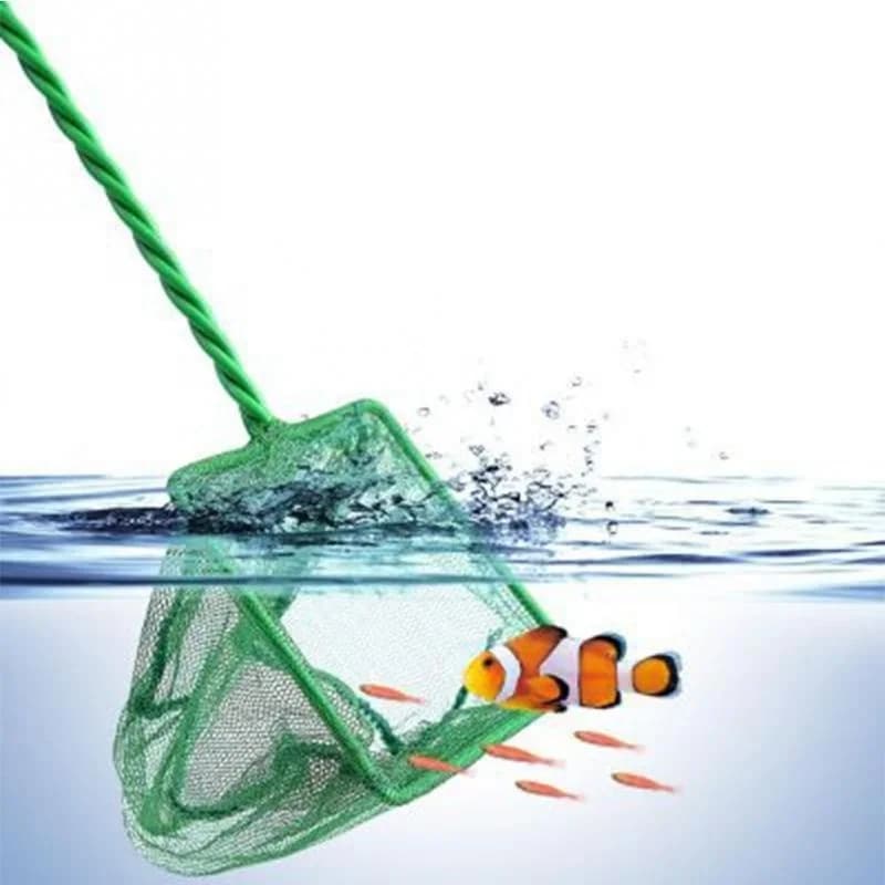 Épuisette aquarium carrée à long manche - Filet pour poissons, objets flottants et séchage cannes à pêche