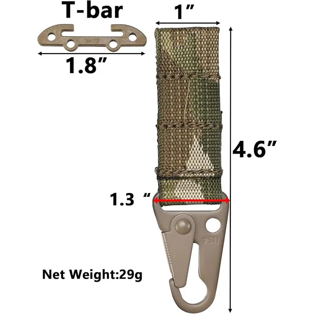 Crochet MOLLE tactique avec clip ceinture - Accessoire pour gilet de pêche et clés de matériel
