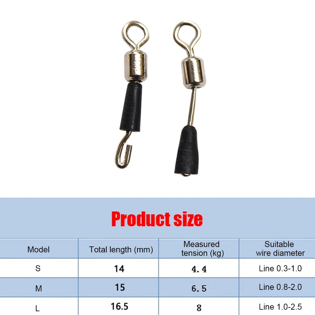 50-200Pcs Swivels à Changement Rapide pour Pêche à la Carpe - Accessoires Méthode Feeder et Connecteurs