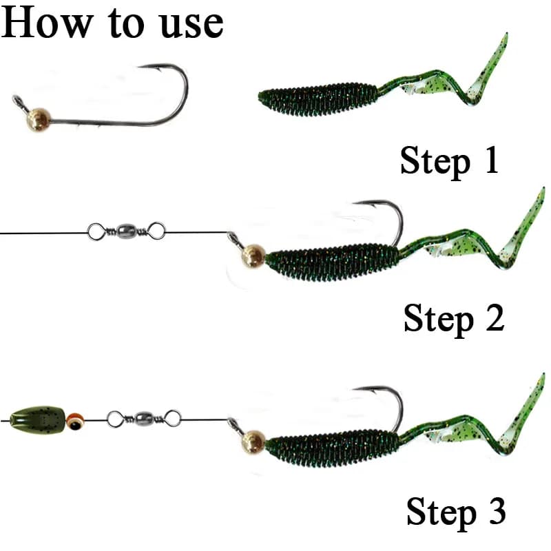 Lot de 5 hameçons jig micro 0.5g à 4g tête cuivre pour leurres souples et mini crankbait