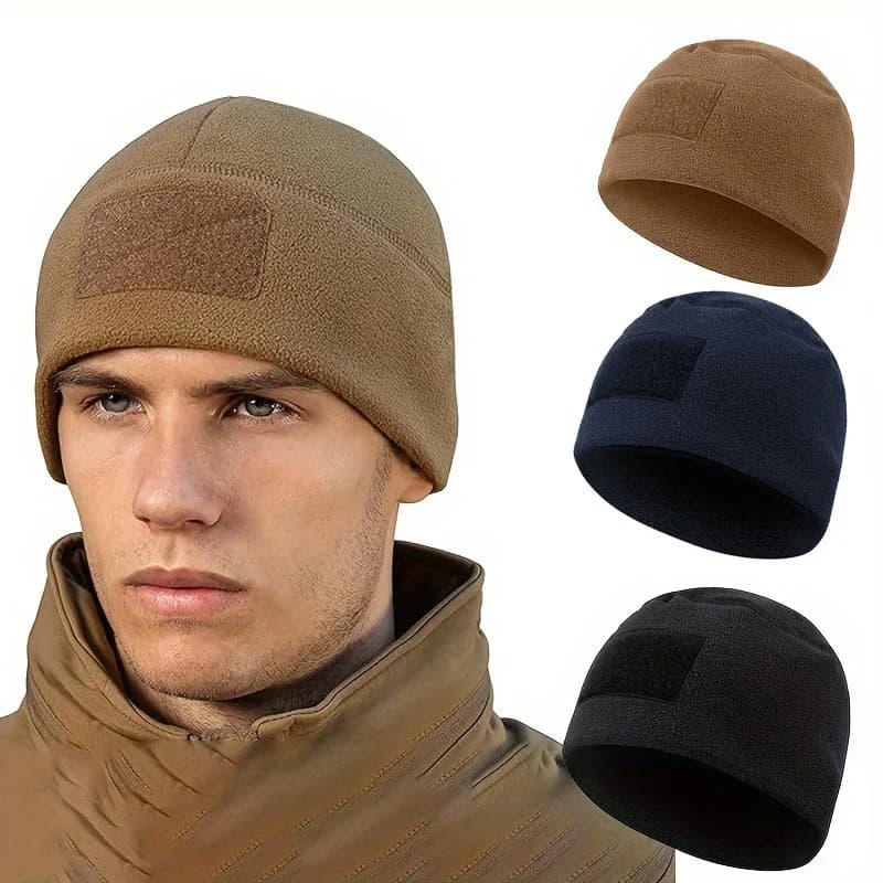 Bonnet tactique anti-vent épais chaud pêche hiver tricot respirant extensible uni