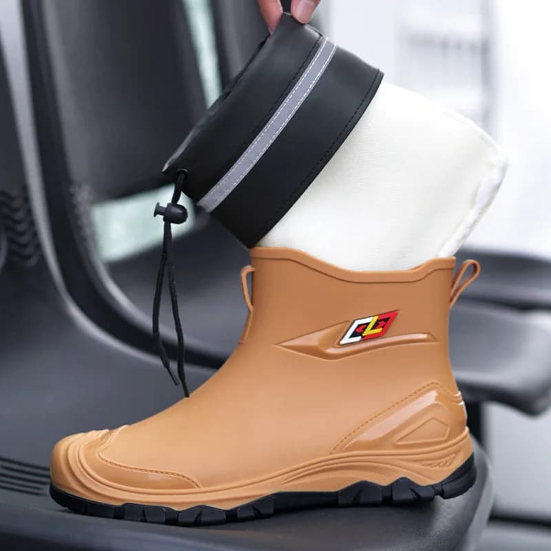 Bottes de pêche courtes doublées polaire antidérapantes pour travail et pêche printanière 2025
