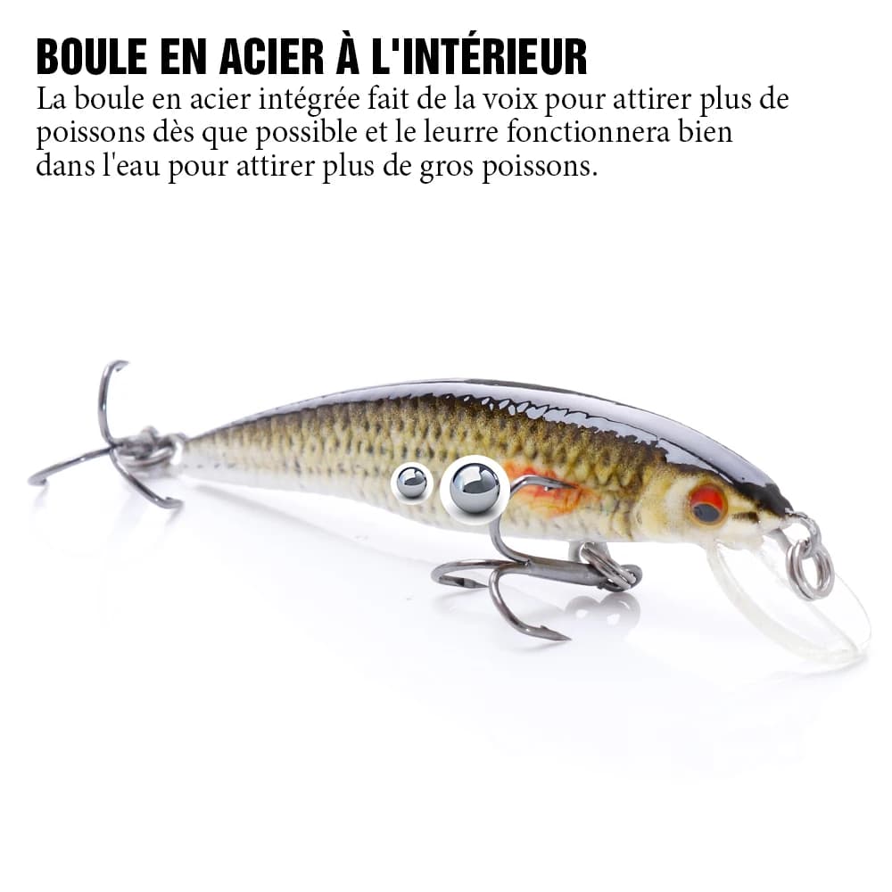 Leurre dur pêche carnassiers VTAVTA Mini Minnow 2g 6g 12g, crankbait flottant pour brochet et perche