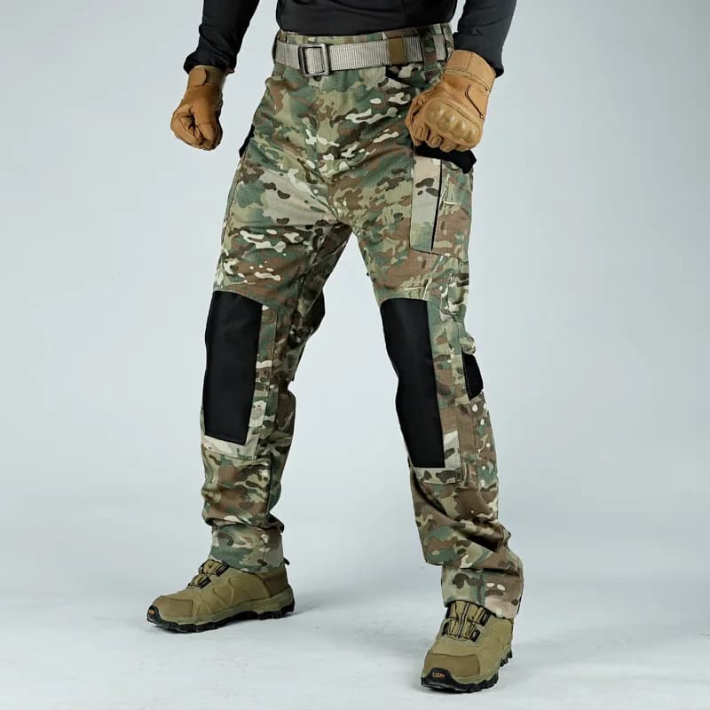 Pantalon cargo tactique imperméable pour pêche - Randonnée pêche résistant multi-poches