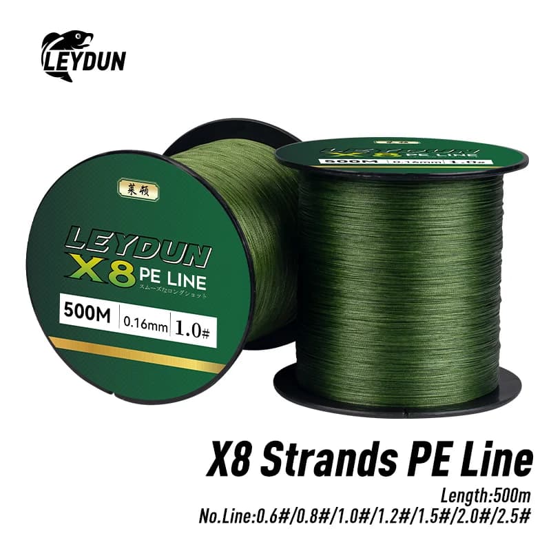 Ligne de pêche Leydun 500m micro tresse 8 brins PE japonais pour carpe mer et fly fishing