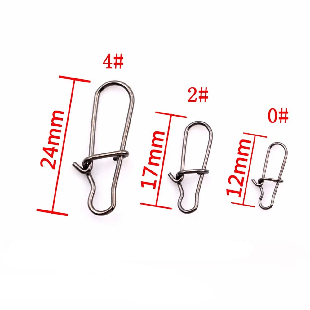 100 mousquetons à ressort inox pour pêche - connecteurs sécurité snaps barrel swivel