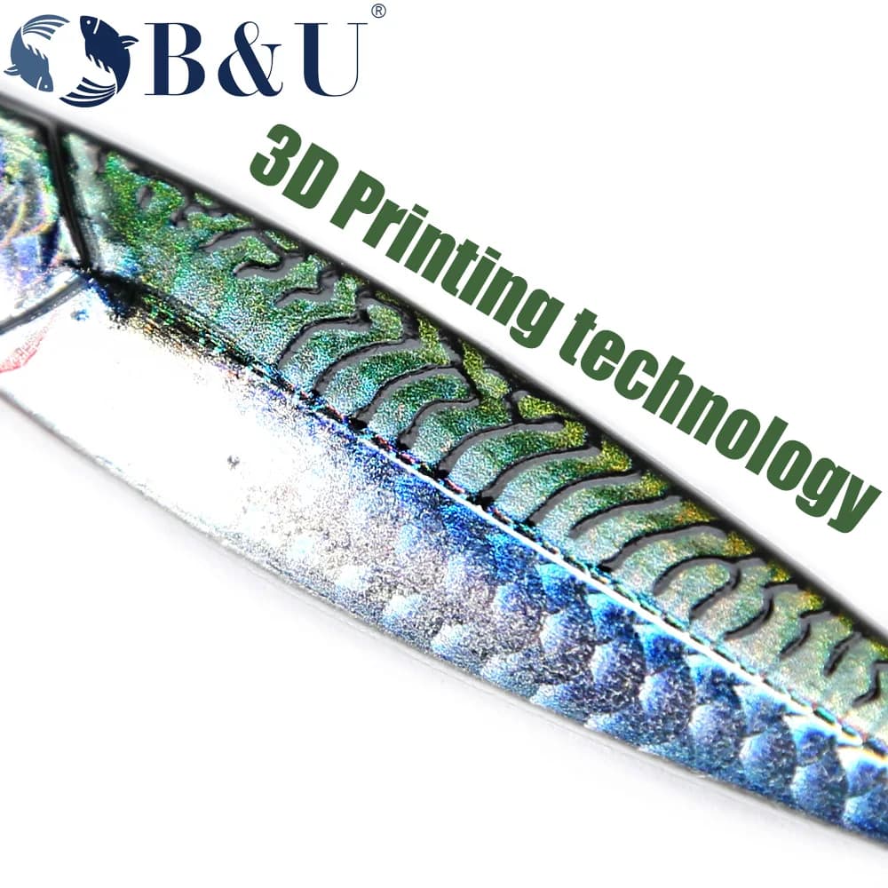 Leurre métal jig B&U 40g 60g 80g pour pêche en mer, leurre à dandiner longue portée
