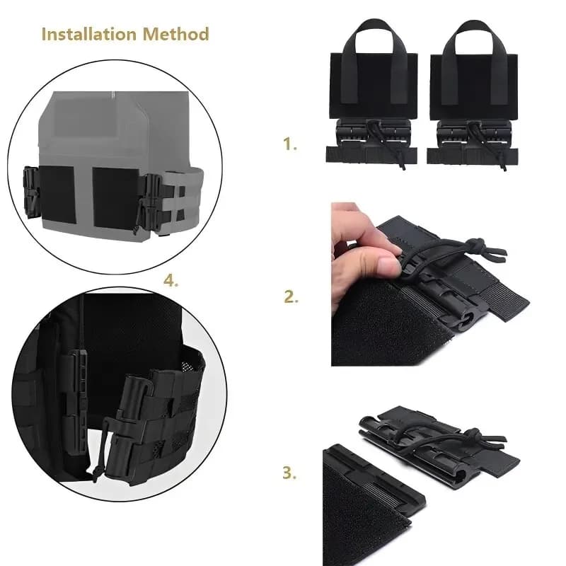Kit boucles dégagement rapide 2 pièces - Pour gilets tactiques de pêche et airsoft