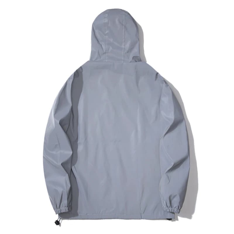 Veste réfléchissante nuit pêche homme - Double tissu coupe-vent imperméable avec capuche
