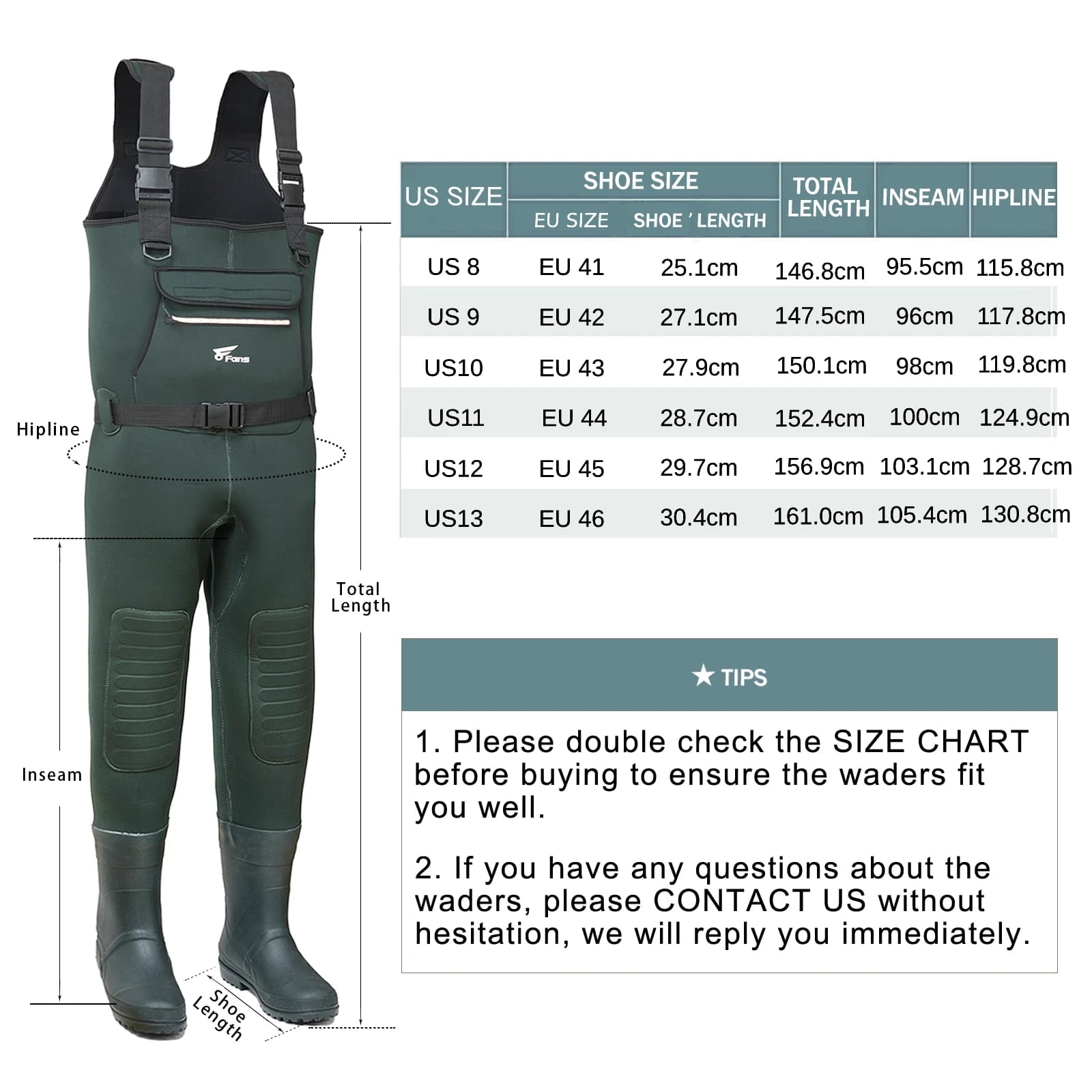 Waders de pêche néoprène 5mm avec bottes intégrées, 100% étanches et semelle crampons pour homme, idéales