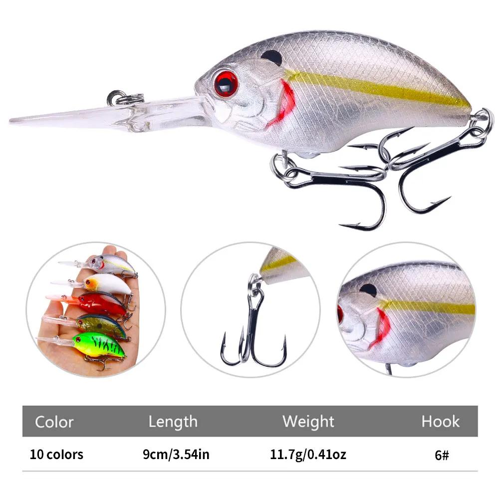 Leurre de pêche leurre crankbait minnow 13g 9cm pour bar brochet truche avec hameçons triples