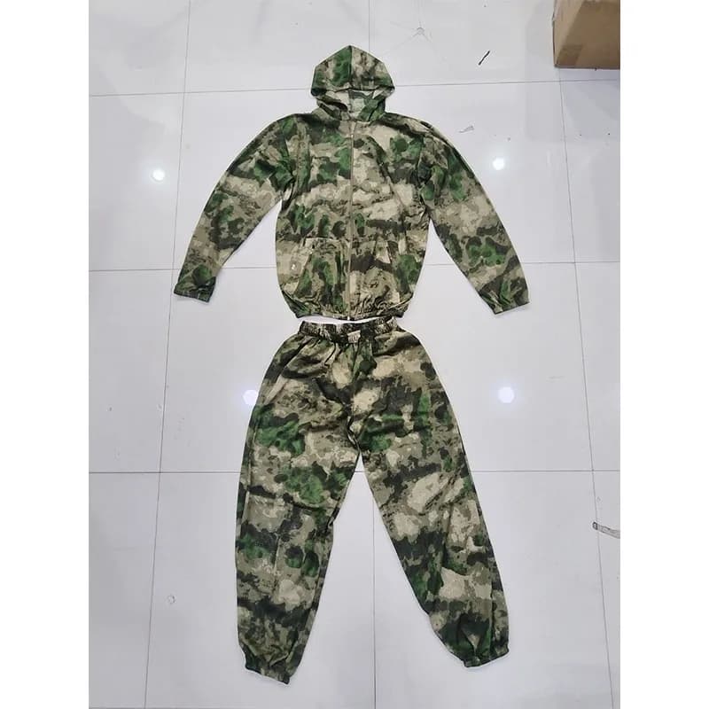 Ghillie Suit à Capuche Anti-Moustiques - Tenue Pêche Chasse Randonnée Tactique Extérieur
