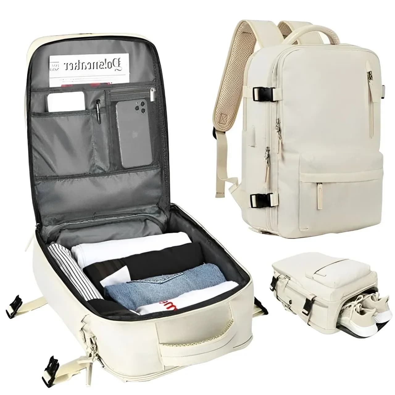 Sac à dos anti-vol USB étanche pour ordinateur, personnalisable voyage d'affaires durable