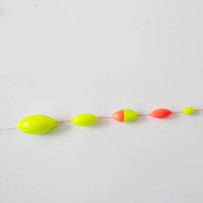 Lot 480 perles flottantes mini ovale rouge jaune mix pour montages pêche flotteurs 7 étoiles