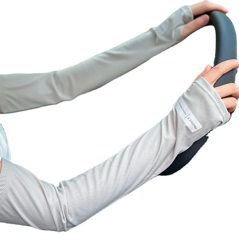 Manches bras protection solaire été conduite vélo pêche soie glacée taille large homme