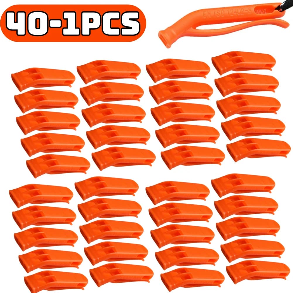 Lot de sifflets de survie multifonction double tube pour camping randonnée pêche - 1 à 40 pièces