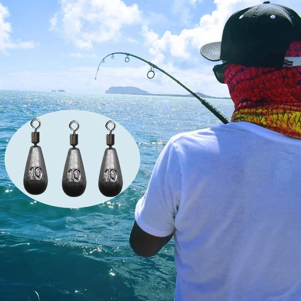 Lot de 10 plombs de pêche goutte d'eau 3.5g 5g 7g 10g 14g 20g pour montage