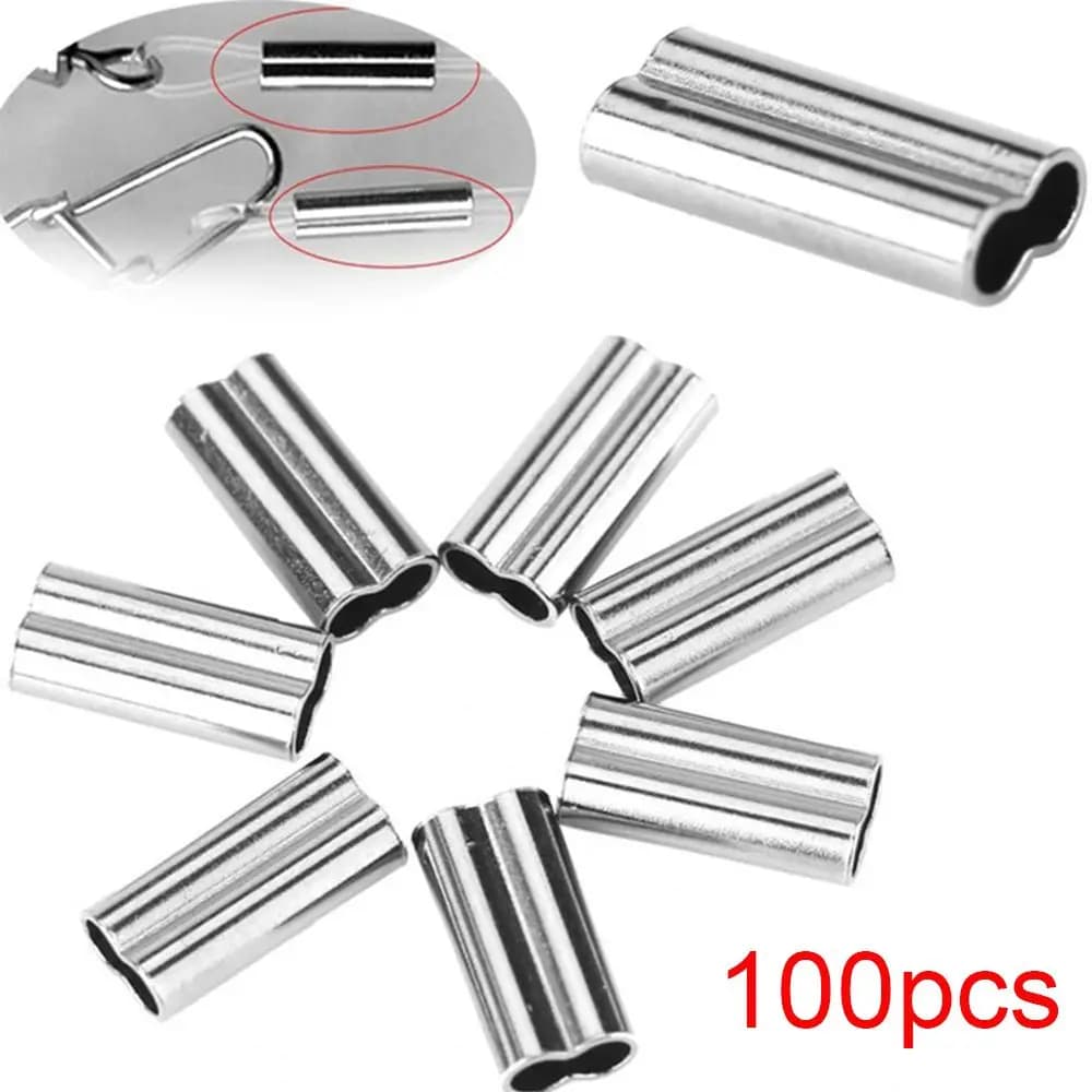 100 pièces manchons de sertissage simples et doubles pour connecteurs de pêche, outils de montage